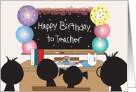 Happy Birthday for our Teacher Balloon and Hand Lettered Chalkboard card