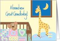 Congratulations for your new Great Grandbaby with toy-filled nursery card