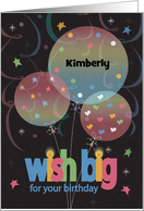 Hand Lettered Wish Big Inflated Balloon Trio, with Custom Name card