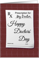 Doctors Day Prescription card