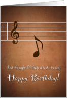 Punny Drop a Note to Say Happy Birthday card