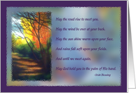 Fall Colors Hill Country Forest Path - Irish Blessing Birthday card