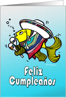 Feliz Cumpleaos Felicidades Spanish Mexican Fish fun Birthday wishes card
