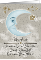 Daughter Birthday Blue Crescent Moon and Stars card