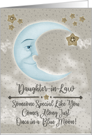Daughter in Law Birthday Blue Crescent Moon and Stars card