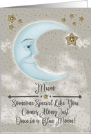 Mum Birthday Blue Crescent Moon and Stars card