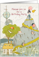 Birthday Party Invitation for Young Girl Party on the Mountain card