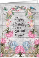 Aunt Birthday Beautiful and Colorful Flower Garden card