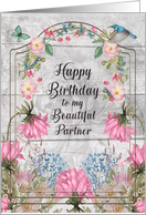 Partner Birthday Beautiful and Colorful Flower Garden card