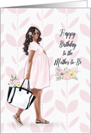 Happy Birthday to the Mother to Be Young African American Woman card