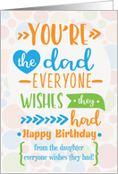Happy Birthday to Dad from Daughter Humorous Word Art card
