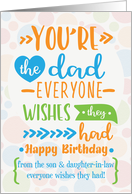 Happy Birthday to Father from Son and Daughter in Law Word Art card