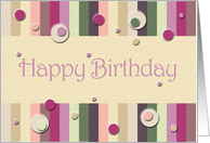 Happy Birthday Colorful and Modern Circles and Stripes card