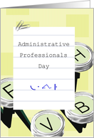 Administrative Professionals Day Secretary Shorthand Typewriter Keys card