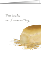 Lammas Day First Harvest Festival Bread Loaf And Wheat Stalks card