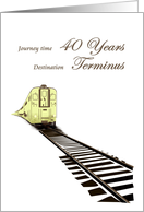 Retirement Party Invitation 40 Years With Railroad Train On Tracks card