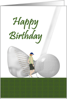 Golf Birthday Teen Girl Golfer Club And Ball card