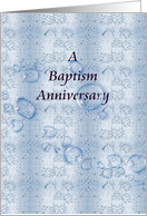 Baptism Anniversary Water Droplets On Frosted Glass card