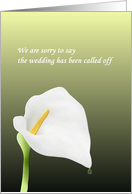 Wedding Called Off Drop of Water Running off Calla Lily Flower card