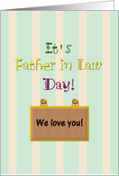 Father in Law Day We Love You card