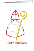 Happy Sinterklaas, Sinterklaas in red mitre with crosier card