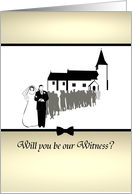 Be Our Witness Couple and Wedding Guests Outside Church card
