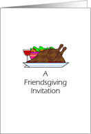 Invitation To a Friendsgiving Dinner Roast Turkey and Wine card