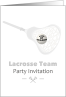 End of Season Party Invitation Lacrosse Stick and Ball card