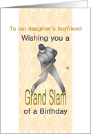 Birthday for Daughter’s Boyfriend Baseball Player Batting card