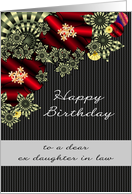Birthday for Ex Daughter in Law Florals in Red and Black card