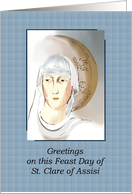 Feast of St. Clare of Assisi St. Clare Italian Saint card