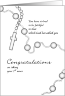 Congratulations On Taking Your 1st Vows To Becoming A Nun Rosary card