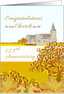 Church 123rd Anniversary Fall Scene Church And Fall Foliage card