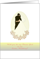 Be My Flower Girl Easter Wedding Bride And Groom Holding Each Other card