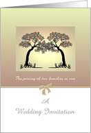 Wedding Invitation Blended Family Two Trees Intertwined card