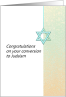Converting to Judaism, Star of David and dual colored frosted glass card