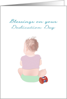 Baby Dedication Day for Granddaughter Baby and Rattle card