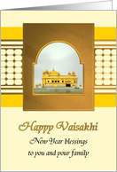 Vaisakhi Illustration of Golden Temple at Amritsar card