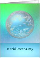 World Oceans Day, planet earth geography card