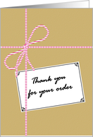 Thank You For Your Order String Tied Package With Label card