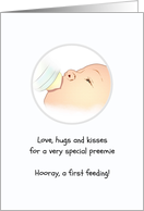 Baby Preemie’s First Feeding Infant Feeding From A Bottle card