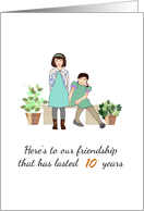 Custom Friendship Anniversary Two Girls Next To Each Other card