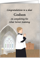 Completing altar server training, altar boy customizable relation card