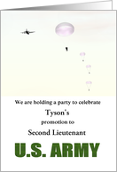 Party Invite Custom Name Rank US Army Soldiers Parachuting From Plane card