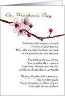 From Son in Heaven for Mom on Mother’s Day Poem and Blossoms card