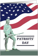 Patriots’ Day Illustration Of Lexington Minuteman Stars And Strips card