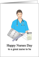 Nurses Day for Female Nurse To Be Syringe and Medicines card