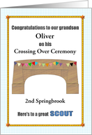 Congratulations Grandson Scout Crossing Over Ceremony Custom card