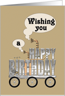 Steampunk Birthday Greeting on Wheels card