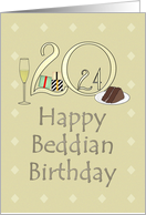 Beddian Birthday In 2024 Slice of Chocolate Cake Gifts and Champagne card